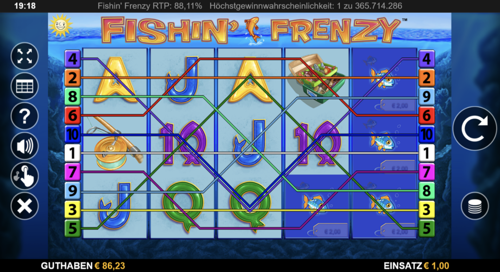 Fishin’ Frenzy Slot mit 1 Cent Einsatz